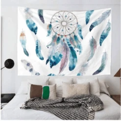 Tenture Murale Attrape RĂŞve Plumes