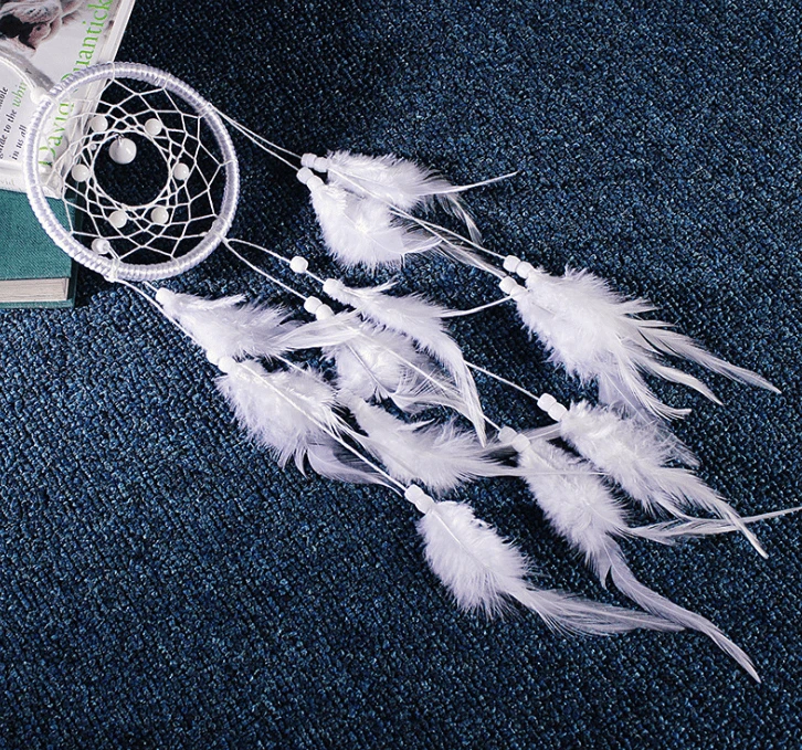 Attrape Rêve Avec Perles Blanches 2 Attrape Rêve Avec Perles Blanches – Image 2