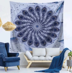 Tenture Murale Paon Mandala