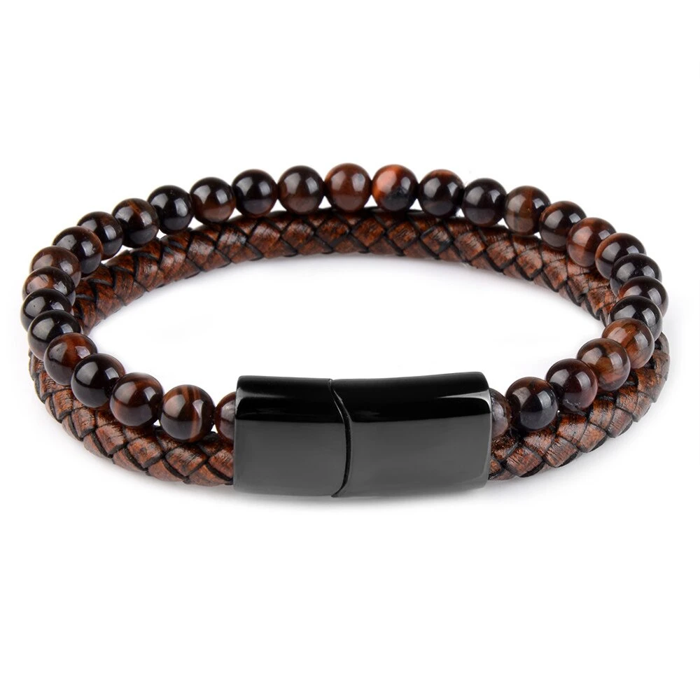 Bracelet Homme Perle Cuir Vice 6 Bracelet Homme Perle Cuir Vice – Image 6