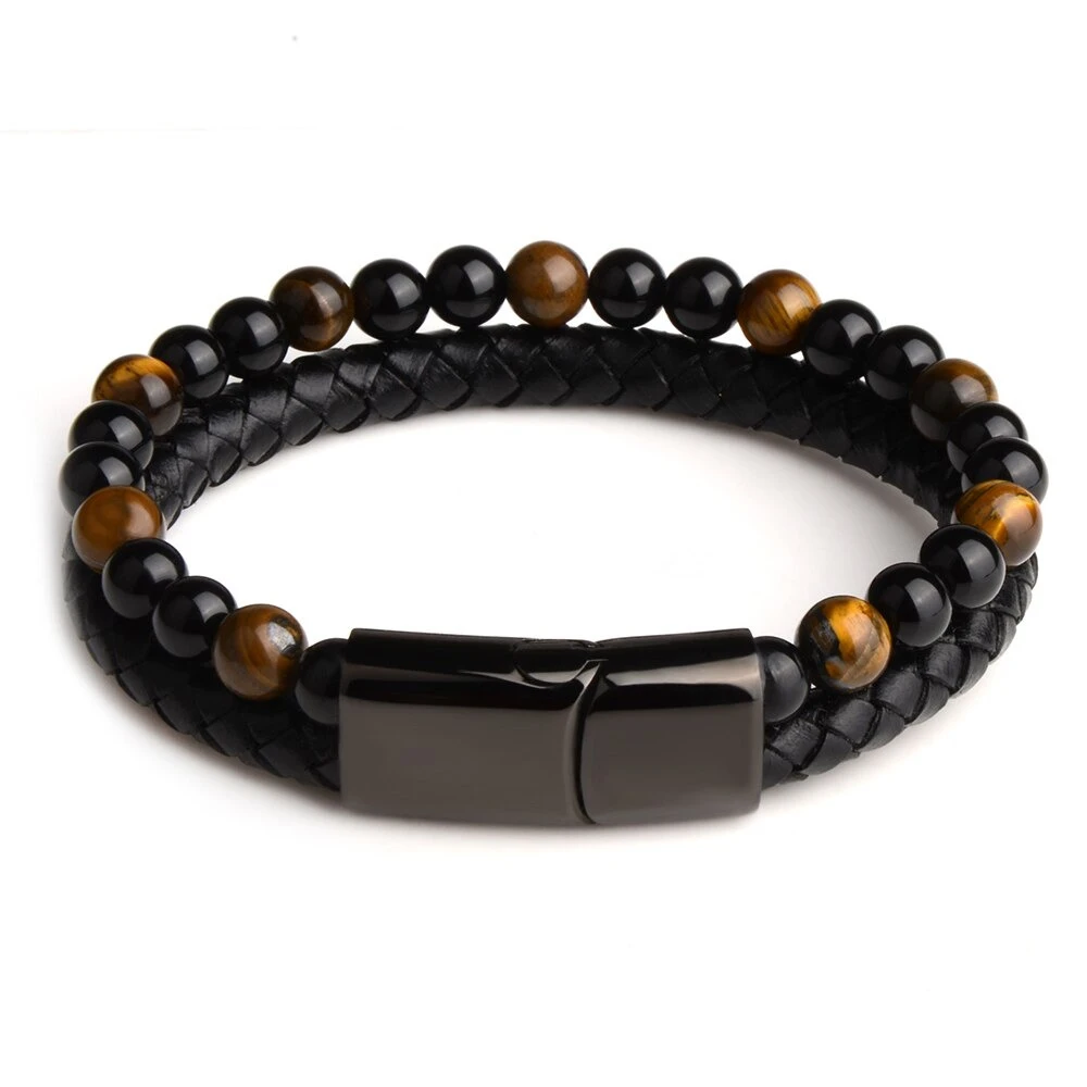 Bracelet Homme Perle Cuir Vice 5 Bracelet Homme Perle Cuir Vice – Image 5