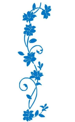 Sticker Mural Fleurs Grimpantes Sauvages -Objets Zen & Musique Spirituelle Fleurs grimpantes sauvages Bleu