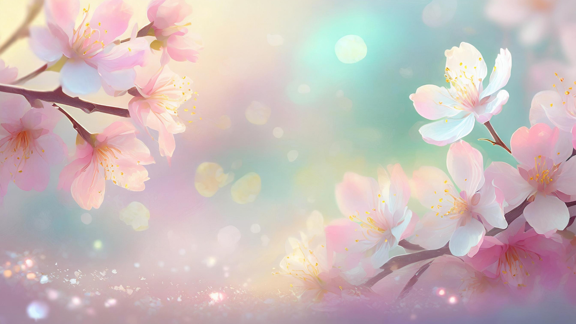 Objets Zen & Musique Spirituelle -Objets Zen & Musique Spirituelle Powerpoint Background Spring with Pink Cherry Blossoms by SlidesCorner.com Backgrounds and Wallpapers