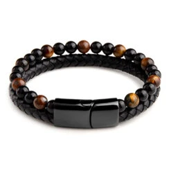 Bracelet Homme Perle Cuir Vice
