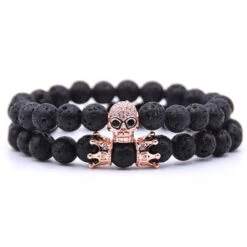 Bracelet Homme Perle Tête De Mort Skullor -Objets Zen & Musique Spirituelle bracelet homme perle tete de mort bronze