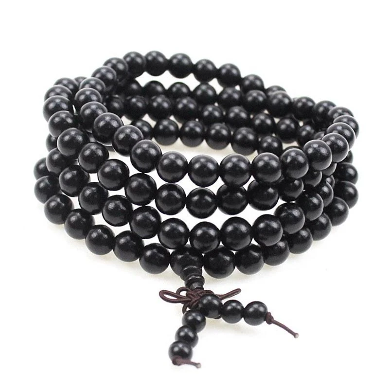 Bracelet Mala Bouddhiste En Bois Noir 1 Bracelet Mala Bouddhiste En Bois Noir