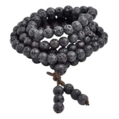 Mala Tibétain Bracelet En Pierre De Lave