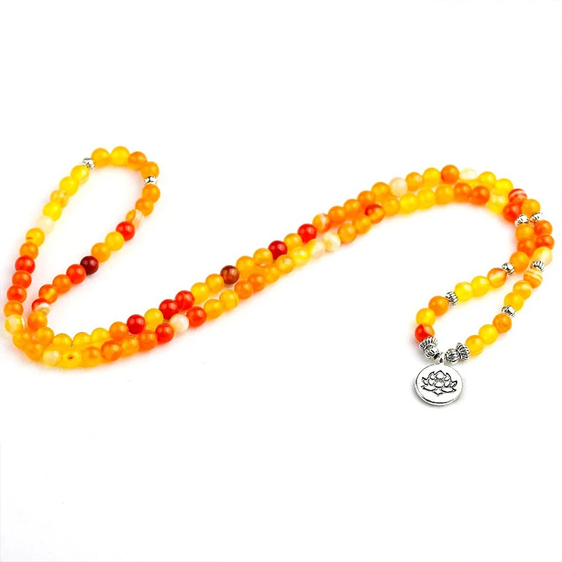 Bracelet Mala Tibétain Onyx Orange “Vitalité” 2 Bracelet Mala Tibétain Onyx Orange “Vitalité” – Image 2