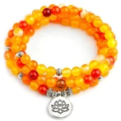 Bracelet Mala Tibétain Onyx Orange “Vitalité”