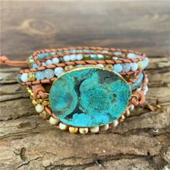 Bracelet Pierre Turquoise Boho 6 Bracelet Pierre Turquoise Boho -Objets Zen & Musique Spirituelle bracelet pierre turquoise boho 3