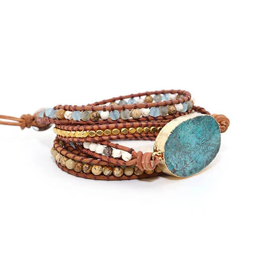 Bracelet Pierre Turquoise Boho 2 Bracelet Pierre Turquoise Boho – Image 2