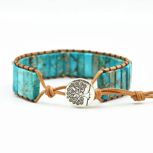 Bracelet Pierre Turquoise Véritable 2 Bracelet Pierre Turquoise Véritable – Image 2