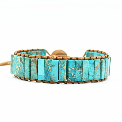 Bracelet Pierre Turquoise Véritable 1 Bracelet Pierre Turquoise Véritable