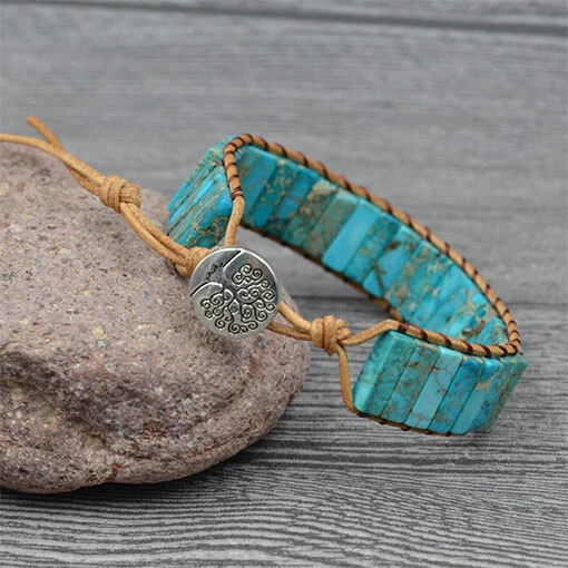 Bracelet Pierre Turquoise Véritable 3 Bracelet Pierre Turquoise Véritable – Image 3