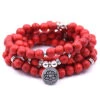 Mala Tibétain Bracelet Rouge Namasté