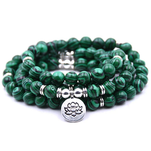 Mala Tibétain Mantra En Malachite 1 Mala Tibétain Mantra En Malachite
