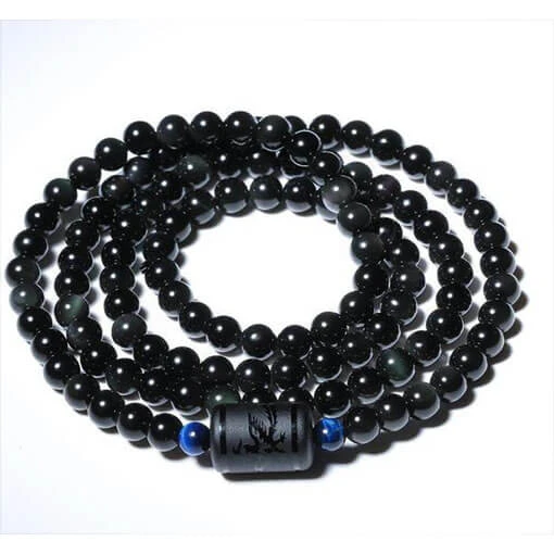 Mala Tibétain Obsidienne “Anti-Douleur” 2 Mala Tibétain Obsidienne “Anti-Douleur” – Image 2