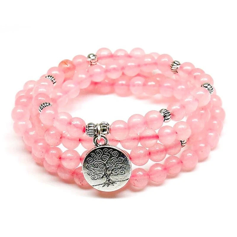 Rose Quartz Mala Bracelet “Rupture Amoureuse” 1 Rose Quartz Mala Bracelet “Rupture Amoureuse”